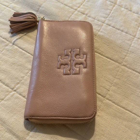 Tory Burch Handbags - Tory Burch wallet, neutral pink.
